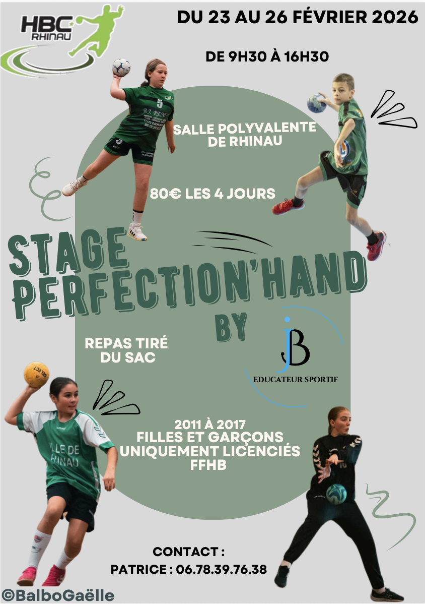 STAGE DE PERFECTIONNEMENT HANDBALL 2026